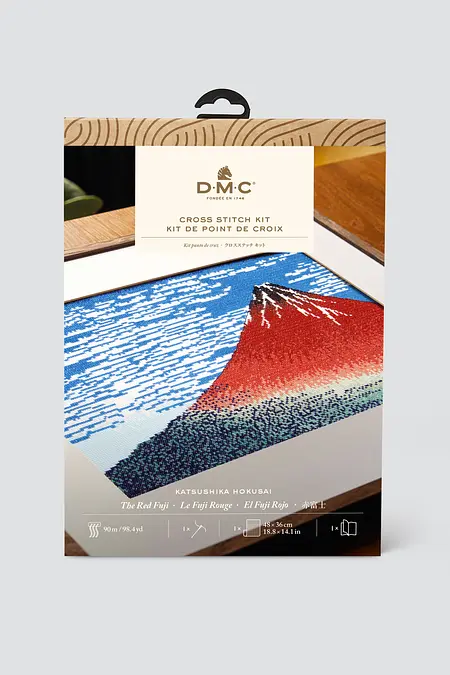The Red Fuji by Katsushika Hokusai, Advanced Cross Stitch Kit