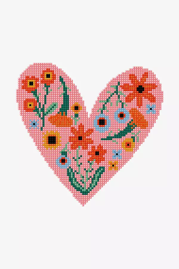 LOVE Flower Embroidery Pattern ,LOVE Patten Embroidery ,flower