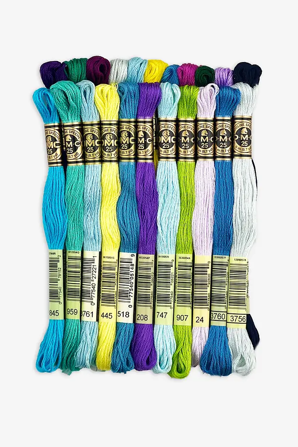 Matassine 100 Fili In Cotone Per Cucito Punto Croce Set Multi Colori